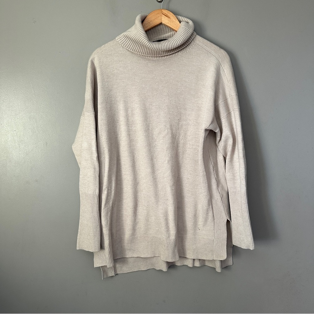 French Connection Oversized Women's Cream Turtleneck Sweater
